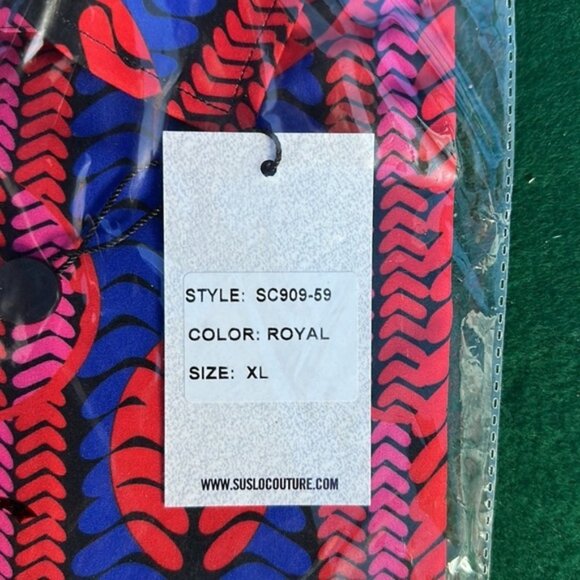 SUSLO Couture Multicolor Long Sleeve Button Down Shirt Size XL (Silm Fit) - Picture 3 of 5